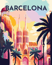 Load image into Gallery viewer, Paint by Numbers - Travel Poster Barcelona