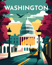 Load image into Gallery viewer, Paint by Numbers - Travel Poster Washington