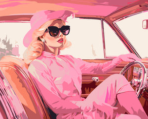 Paint by numbers kit Diva's Pink Joyride Figured'Art UK