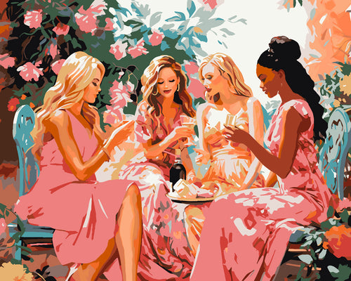 Paint by numbers kit Divas' Toast in the Garden Figured'Art UK