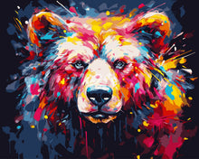 Load image into Gallery viewer, Paint by numbers kit Colourful Abstract Bear Figured&#39;Art UK