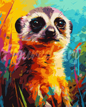 Load image into Gallery viewer, Paint by numbers kit Colourful Abstract Meerkat Figured&#39;Art UK