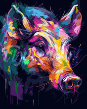 Load image into Gallery viewer, Paint by numbers kit Colourful Abstract Wild Boar Figured&#39;Art UK