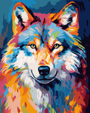 Load image into Gallery viewer, Paint by numbers kit Colourful Abstract Wolf Figured&#39;Art UK