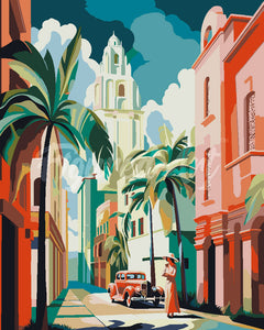 Paint by numbers kit for adults Cuba Art Deco Figured'Art UK