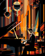 Load image into Gallery viewer, Paint by numbers kit for adults Art Deco Man playing Piano Figured&#39;Art UK