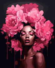 Load image into Gallery viewer, Paint by numbers kit for adults Peonies Hair Lady Figured&#39;Art UK