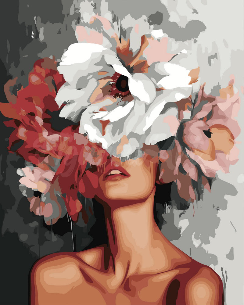 Paint by Numbers for adults UK - Beauty Behind Flowers – Figured'Art
