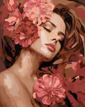 Load image into Gallery viewer, Paint by numbers kit for adults Camellias Sleeping Beauty Figured&#39;Art UK
