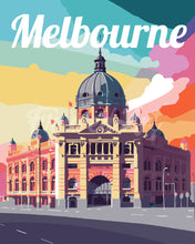 Load image into Gallery viewer, Paint by numbers kit for adults Travel Poster Melbourne Figured&#39;Art UK