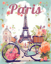 Load image into Gallery viewer, Paint by numbers kit for adults Travel Poster Paris in Bloom Figured&#39;Art UK