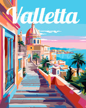 Load image into Gallery viewer, Paint by numbers kit for adults Travel Poster Valletta Malta Figured&#39;Art UK