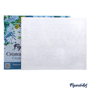 paint by numbers | White Flower and Green Leaves | easy flowers new arrivals | FiguredArt