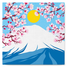 Load image into Gallery viewer, Mini Paint by numbers Cherry blossom and Fuji Mt. 20x20cm already framed