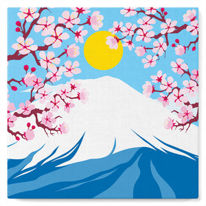 Mini Paint by numbers Cherry blossom and Fuji Mt. 20x20cm already framed