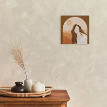 Load image into Gallery viewer, Mini Paint by numbers Cute girl at the door 20x20cm already framed
