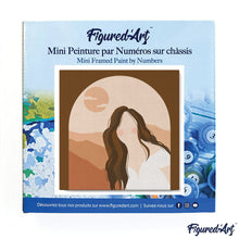 Load image into Gallery viewer, Mini Paint by numbers Cute girl at the door 20x20cm already framed