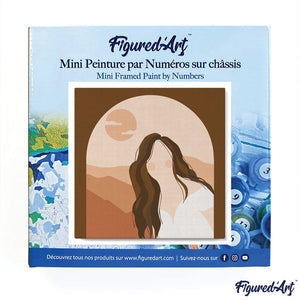 Mini Paint by numbers Cute girl at the door 20x20cm already framed
