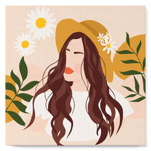 Load image into Gallery viewer, Mini Paint by numbers Abstract Woman and Daisies 20x20cm already framed