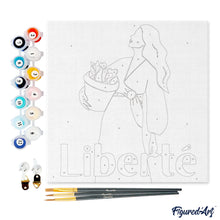 Load image into Gallery viewer, Mini Paint by numbers Beauty and Liberty 20x20cm already framed