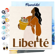 Load image into Gallery viewer, Mini Paint by numbers Beauty and Liberty 20x20cm already framed