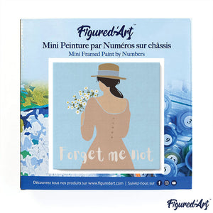 Mini Paint by numbers Forget me not 20x20cm already framed