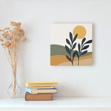 Load image into Gallery viewer, Mini Paint by numbers Abstract Plants in the Sun 20x20cm already framed