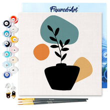 Load image into Gallery viewer, Mini Paint by numbers Abstract Plant Pot Set 3 of 3 20x20cm already framed