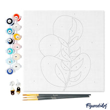 Load image into Gallery viewer, Mini Paint by numbers Abstract Bohemian Botanical Art Set 1 of 4 20x20cm already framed