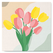 Load image into Gallery viewer, Mini Paint by numbers Bouquet of Tulips 20x20cm already framed