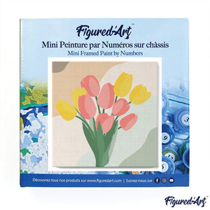 Mini Paint by numbers Bouquet of Tulips 20x20cm already framed