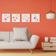 Load image into Gallery viewer, Mini Paint by numbers Pink Orchids Set 1 of 4 20x20cm already framed