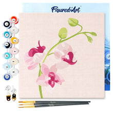 Load image into Gallery viewer, Mini Paint by numbers Pink Orchids Set 4 of 4 20x20cm already framed