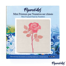 Load image into Gallery viewer, Mini Paint by numbers Blooming Pink Rose 20x20cm already framed