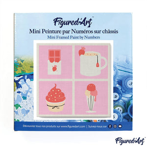 Mini Paint by numbers Sweet and delicious 20x20cm already framed