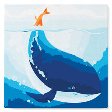 Load image into Gallery viewer, Mini Paint by numbers Blue Whale 20x20cm already framed