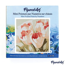 Load image into Gallery viewer, Mini Paint by numbers Blooming Tulips 20x20cm already framed