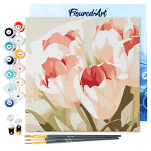 Load image into Gallery viewer, Mini Paint by numbers Blooming Tulips 20x20cm already framed