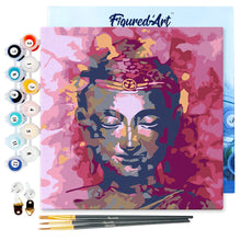 Load image into Gallery viewer, Mini Paint by numbers Painted Buddha 20x20cm already framed