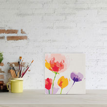 Load image into Gallery viewer, Mini Paint by numbers Colourful Flowers 20x20cm already framed