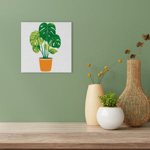 Mini Paint by numbers Beautiful Monstera Pot 20x20cm already framed