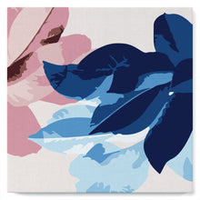 Load image into Gallery viewer, Mini Paint by numbers Pink and Blue Leaves 20x20cm already framed