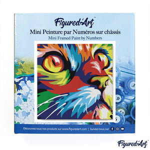 Mini Paint by numbers Feline Pop Art 20x20cm already framed