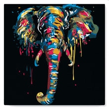 Load image into Gallery viewer, Mini Paint by numbers Elephant Painting 20x20cm already framed