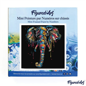 Mini Paint by numbers Elephant Painting 20x20cm already framed