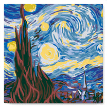 Load image into Gallery viewer, Mini Paint by numbers Van Gogh Starry Night 20x20cm already framed