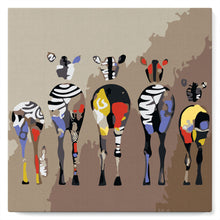 Load image into Gallery viewer, Mini Paint by numbers Zebras Back 20x20cm already framed