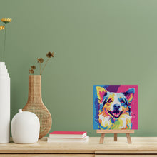 Load image into Gallery viewer, Mini Paint by numbers Dog Abstract Pop Art 20x20cm already framed