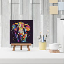 Load image into Gallery viewer, Mini Paint by numbers Elephant Abstract Pop Art 20x20cm already framed