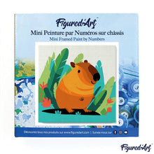 Load image into Gallery viewer, Mini Paint by numbers Tropical Capybara 20x20cm already framed